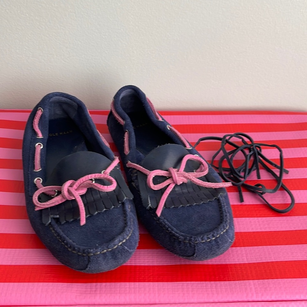 Cole Haan Ladies Navy Suede loafers